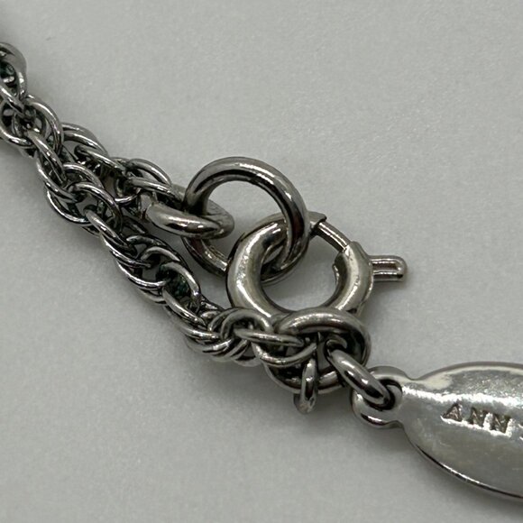 Ann Taylor Vintage Silver Necklace With Yellow Floral Accents & Crystal Details - Picture 7 of 16